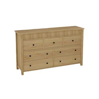 7 Drawer Dresser for Bedroom, Wooden Chest of Drawers, Fluted TV Stand, Storage Organizer