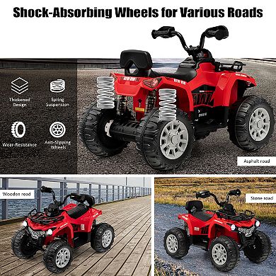 12V Kids Electric ATV 4-Wheeler with MP3 and Headlights - Red