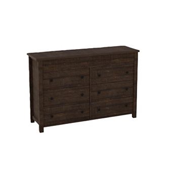 6 Drawer Dresser for Bedroom, Wooden Chest of Drawers, Fluted TV Stand, Storage Organizer