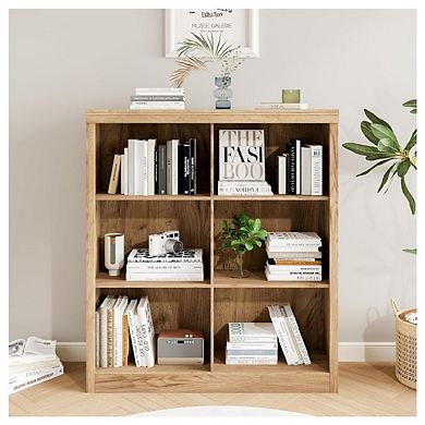 6 Cube Storage Organizer, 3 Tiers Display Shelf, Cubby Bookshelf, Modern Bookcase