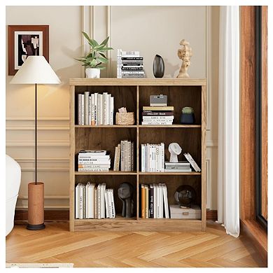 6 Cube Storage Organizer, 3 Tiers Display Shelf, Cubby Bookshelf, Modern Bookcase