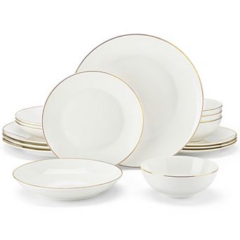 16 pc Dinnerware Set for 4, Dinner Plates, Dessert Plates, Soup Plates, Bowls, New Bone China