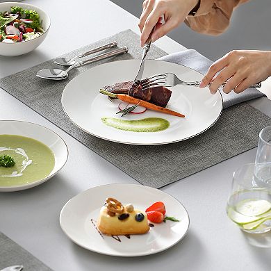 16-pc Dinnerware Set for 4, Dinner Plates, Dessert Plates, Soup Plates, Bowls, New Bone China