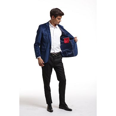 Elie Balleh Mens Slim Fit Velvet Sports Coat Jacket