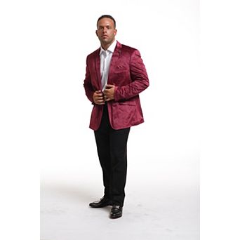 Elie Balleh Mens Slim Fit Velvet Sports Coat Jacket