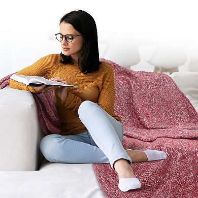 Cheer Collection Ultra Soft Knit Throw Blanket with Fringe Edges Lightweight and Cozy 50 x 60 Inches