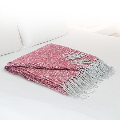 Cheer Collection Ultra Soft Knit Throw Blanket with Fringe Edges Lightweight and Cozy 50 x 60 Inches