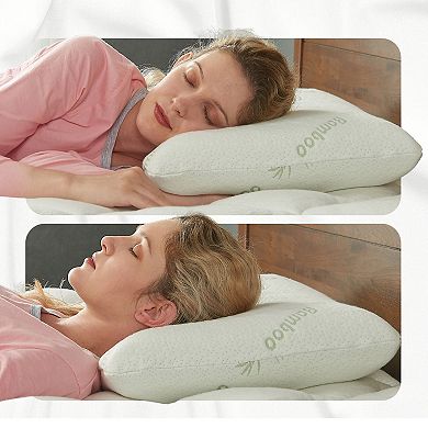 Cheer Collection Latex Memory Foam Pillow for Breathable Cool Sleep and Head Neck Support