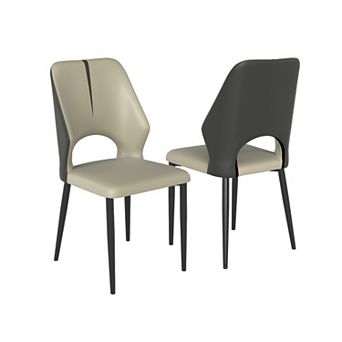 Upholstered Dining Chairs Set, Modern PU Leather Dining Room Kitchen Chair