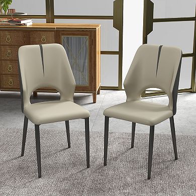 Upholstered Dining Chairs Set, Modern PU Leather Dining Room Kitchen Chair