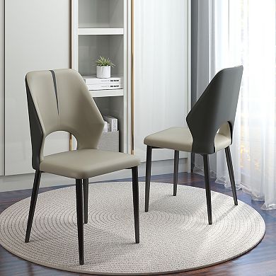 Upholstered Dining Chairs Set, Modern PU Leather Dining Room Kitchen Chair