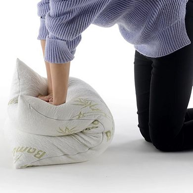 Cheer Collection Shredded Memory Foam Pillow with Washable Cover