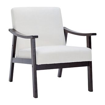 Upholstered Arm Accent Chair with High Back and Solid Wood Frame