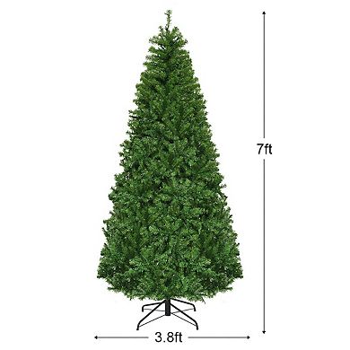 7FT Premium Hinged Artificial Christmas Tree with Lush Branches