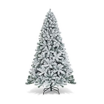 7.5FT Snow Flocked Hinged Artificial Christmas Tree Unlit