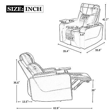 Whisen Electric Power Lift Recliner with USB Charging Port, 2 Cup Holders and 360° Swivel Tray Table