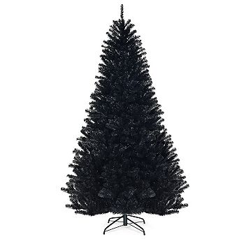 7.5FT Hinged Artificial Black Halloween Christmas Tree