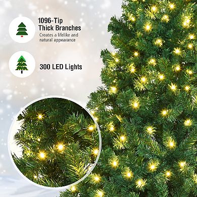 7FT PVC Artificial Christmas Tree with LED Illumination
