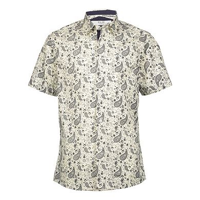 Elie Balleh Slim Fit Mens Paisley Short Sleeve Button-Down Shirt