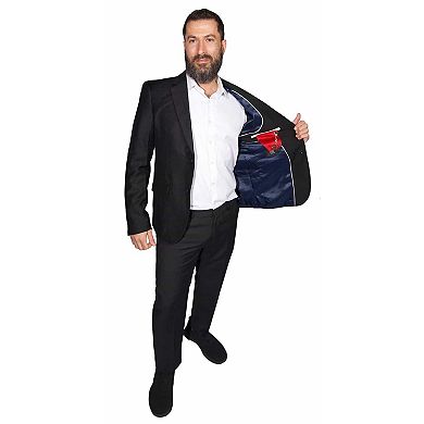 Elie Balleh Mens Slim Fit Solid Plaid Sports Coat Jacket