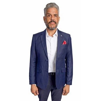 Elie Balleh Mens Slim Fit Solid Plaid Sports Coat Jacket