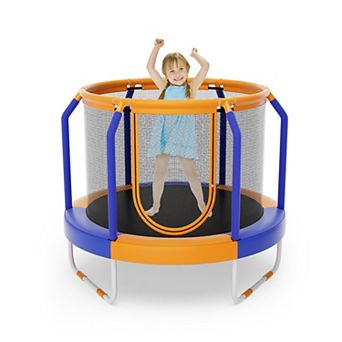 36 in Kids Mini Trampoline with Safety Net and Silent Bungee Design
