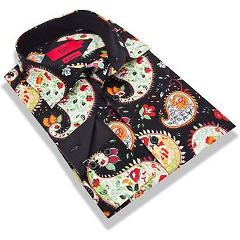 Elie Balleh Boys Slim Fit Paisley Dress Shirt