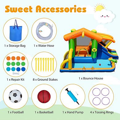 8-in-1 Inflatable Bounce House Water Park without Blower