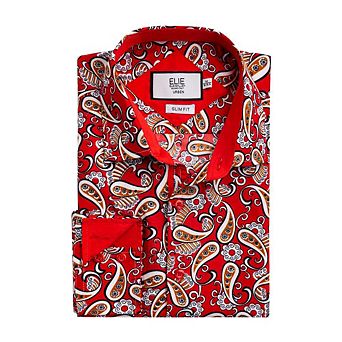 Elie Balleh Slim Fit Mens Paisley Sport Button-Down Shirt