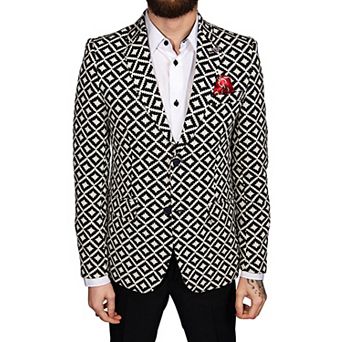 Elie Balleh Mens Slim Fit Postage Stap Sports Coat Jacket