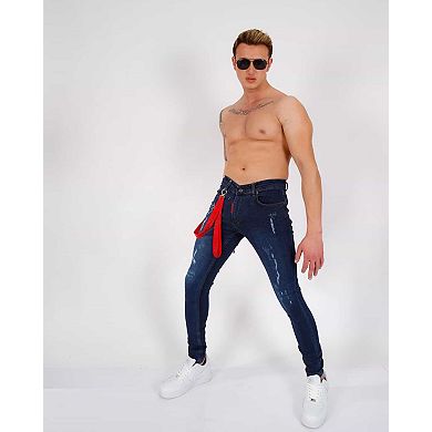 Elie Balleh Rugged Ripped Skinny Jeans for Men