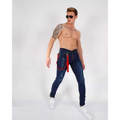 Elie Balleh Rugged Ripped Skinny Jeans for Men