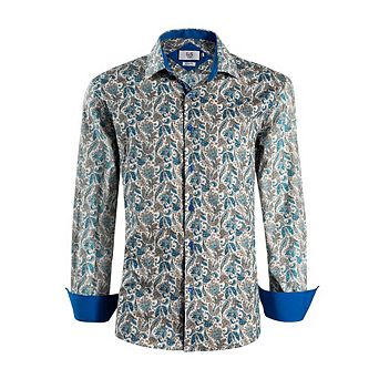 Elie Balleh Slim Fit Mens Paisley Sport Button-Down Shirt