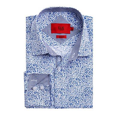 slim fit floral dress shirt Men's Slim Fit Floral Print Black Shirt
