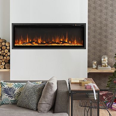 50 Inches Electric Fireplace in-Wall Recessed with Remote Control