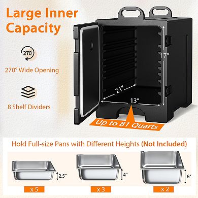 81-Quart End-Loading Insulated Food Pan Carrier - Black