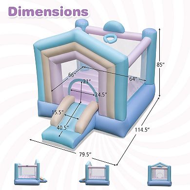 Kids Bounce House with Slide and Basketball Rim