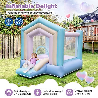 Kids Bounce House with Slide and Basketball Rim