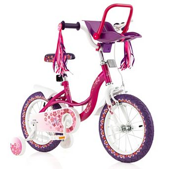 Kids Bike with Training Wheels and Doll Seat