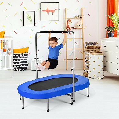 Blue 2-Person Foldable Kids Mini Rebounder Trampoline