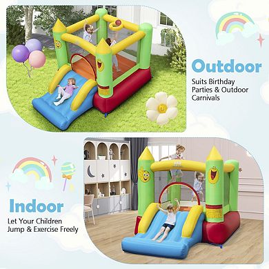 Inflatable Bounce House With Slide and 480W Blower for Kids