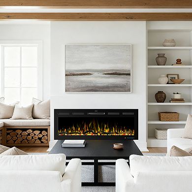 50" Wall-Mount and Insert Smart Adjustable Electric Fireplace with Remote
