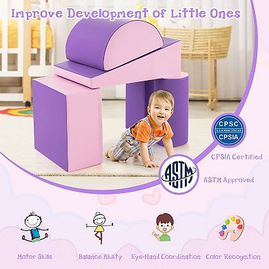 5 Piece Jungle Gym Playset for Kids to Climb Crawl and Explore Indoors