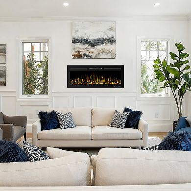 42" Modern Built-In Wall Mounted Smart Indoor Electric Fireplace with Remote and APP Control