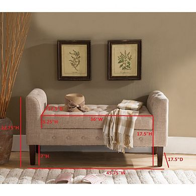 Marceille Upholstered Storage Bench Ottoman