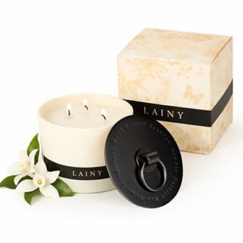 Vanilla Amber Scent 3-Wick Scented Candle With Zinc Alloy Lid - 12.35 oz