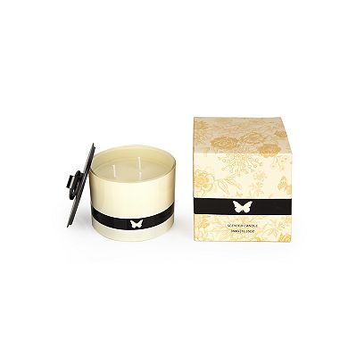 Vanilla Amber Scent 3-Wick Scented Candle With Zinc Alloy Lid - 12.35 oz
