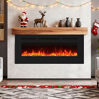 42" Wall-Mount and Insert Adjustable Electric Fireplace with Remote