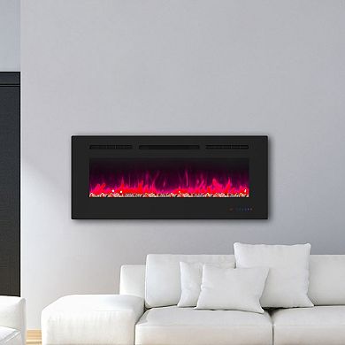 42" Wall-Mount and Insert Adjustable Electric Fireplace with Remote