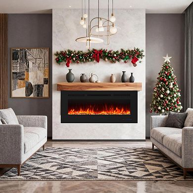 42" Wall-Mount and Insert Adjustable Electric Fireplace with Remote